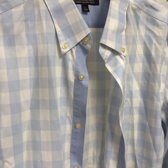 Banana Republic Blue Large Checker Button Down - Size Large - Like NEW - Picture 2 of 4